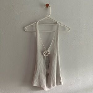 SHEIN White Floral Halter Top